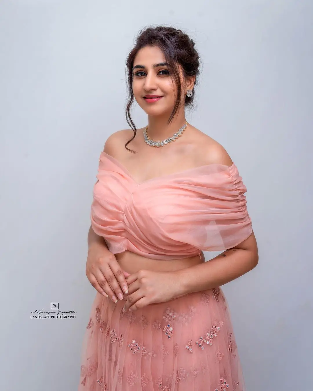 Varshini Sounderajan Wearing Pink Lehenga Choli